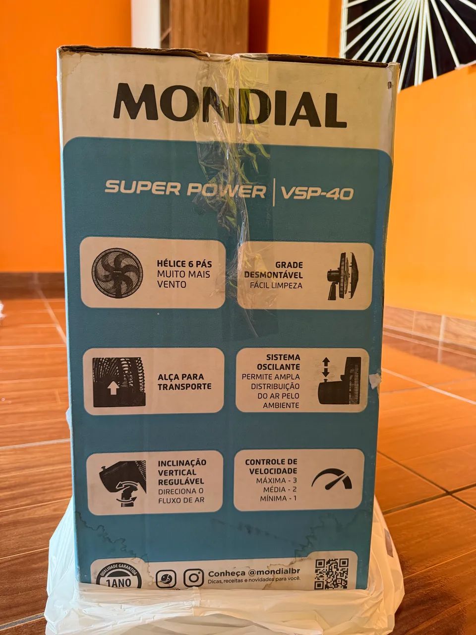 Ventilador de Coluna Super Power com 6 Pás 40cm VSP-40C-NB 140wPreto - Mondial - Foto 2