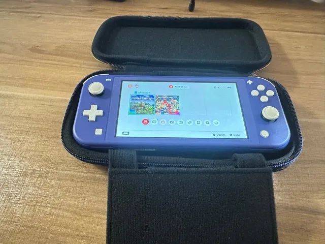 ? Nintendo Switch Lite Azul - Completo com Case Zelda  - Foto 5