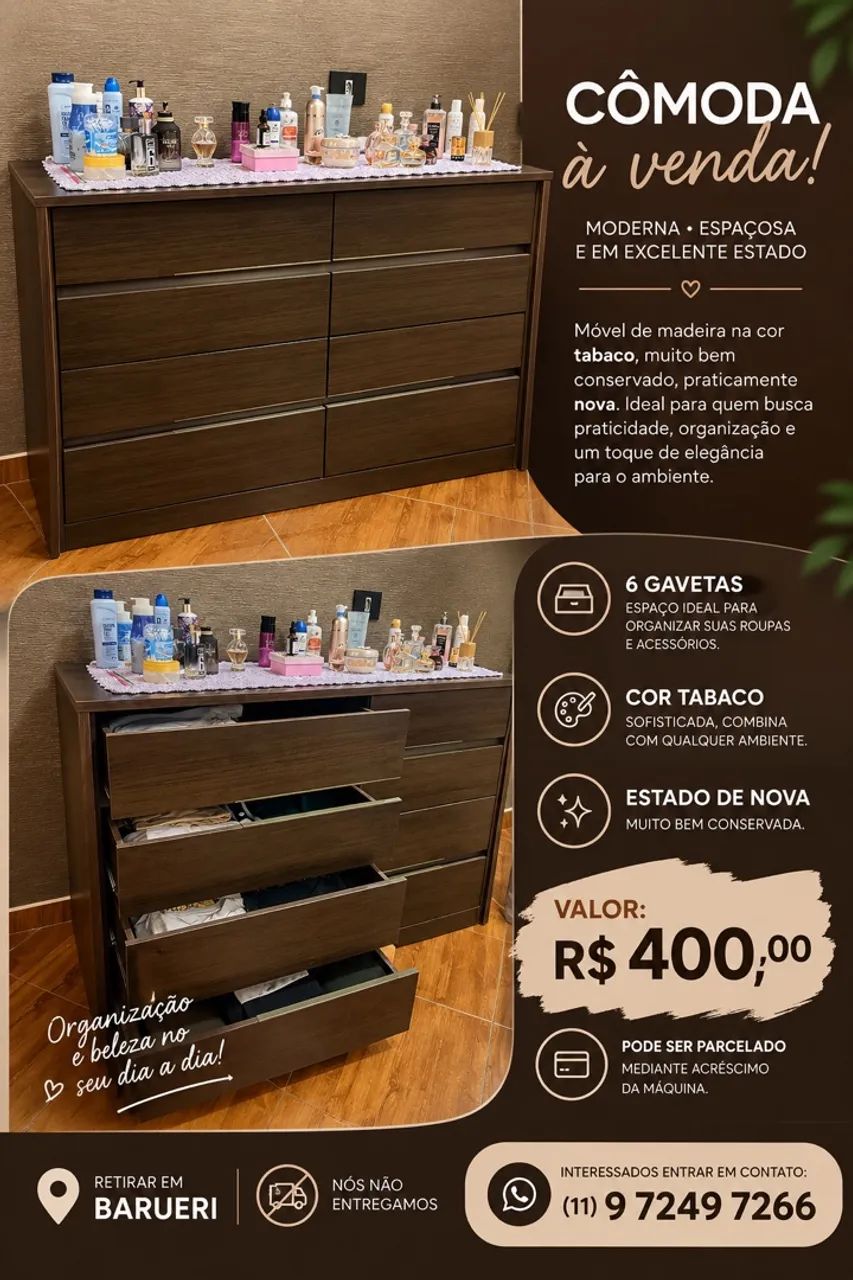 Cômoda com 8 gavetas