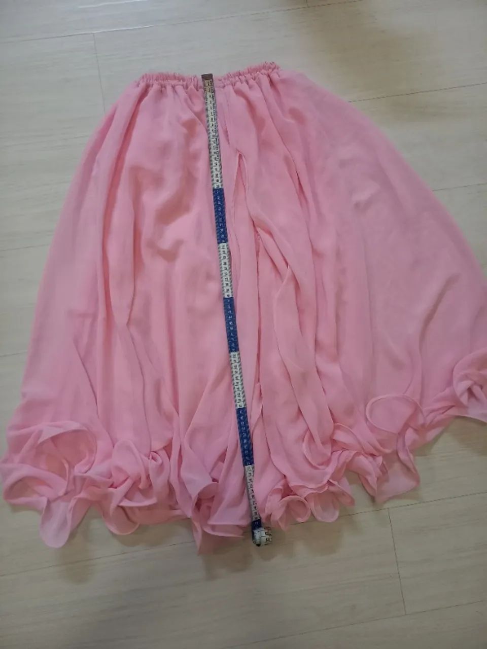Saia rosa dupla godê dança do ventre