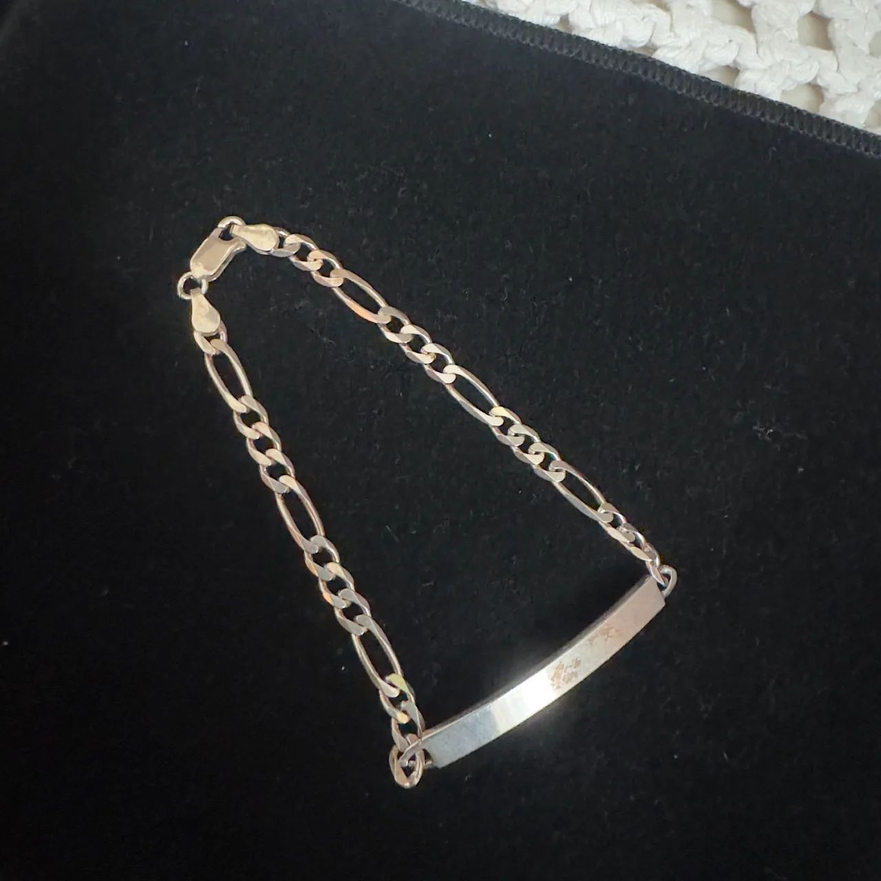 Pulseira prata 925 legítima 5mm placa de gravação 3x1 - Foto 2
