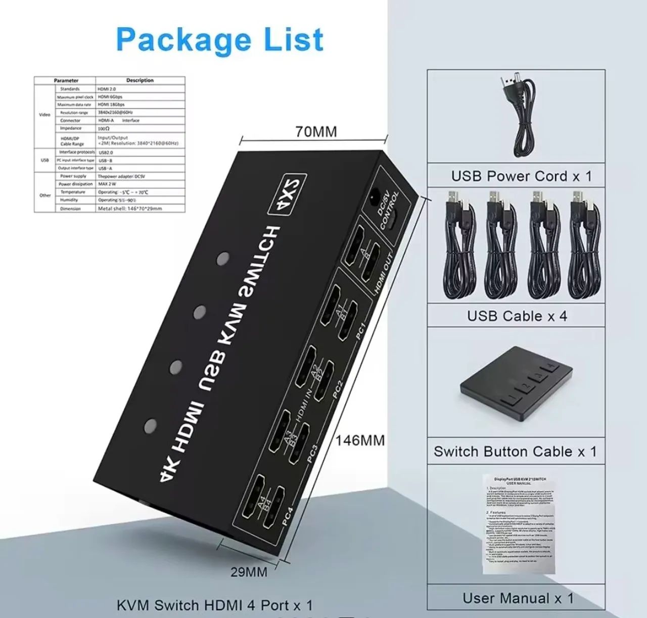 Kvm switch HDMI 4x2 - Foto 3