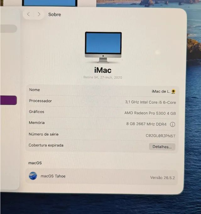 Apple iMac 27 Com Tela Retina 5k, Intel Core I5, 8gb - PERFEITO ESTADO - Foto 3