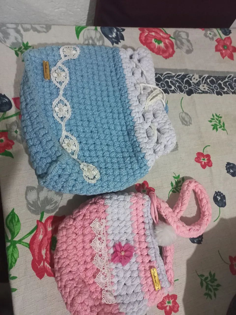 Bolsa de crochê fio de malha  - Foto 2