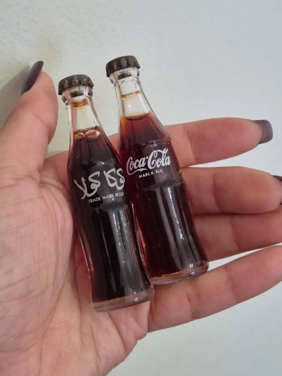 Kit com 6 Mini Garrafas de Coca-Cola Japonesas, Anos 80/90