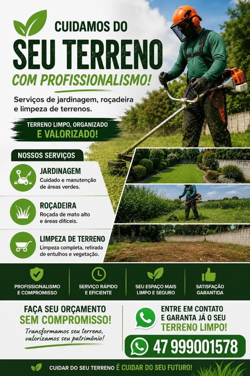 Roçador/limpeza de terreno. 