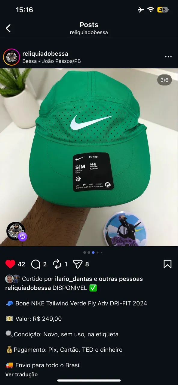 BONÉ NIKE TAILWIND DRI FIT FLY CAP ORIGINAL NOVO  - Foto 4