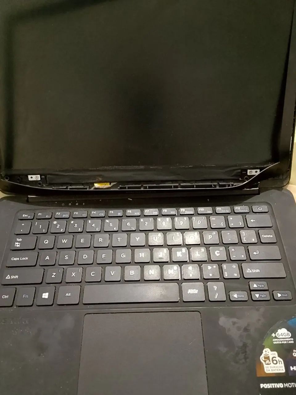 Notebook Positivo motion  com defeito, não liga - para retirar peças.<br>