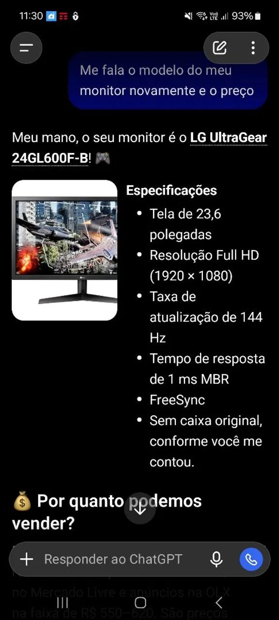 Monitor LG gamer