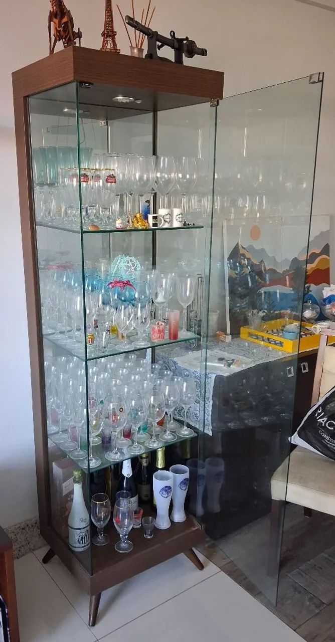 Cristaleira de Madeira com Vidro e Espelho - Foto 3