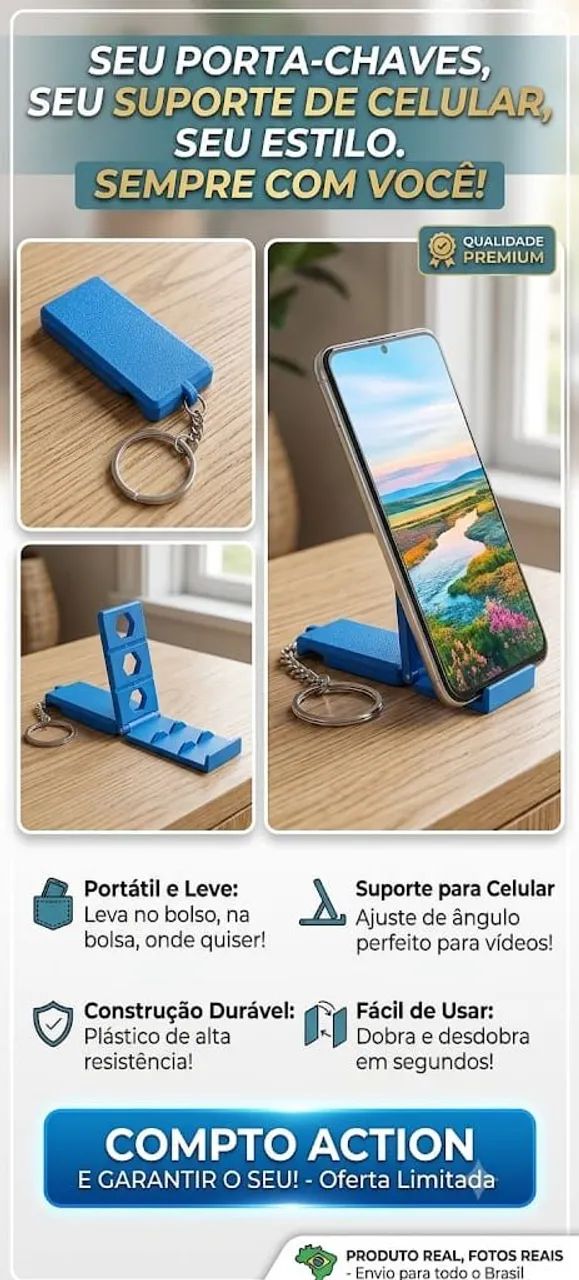 Suporte de bolso para celular, tipo chaveiro