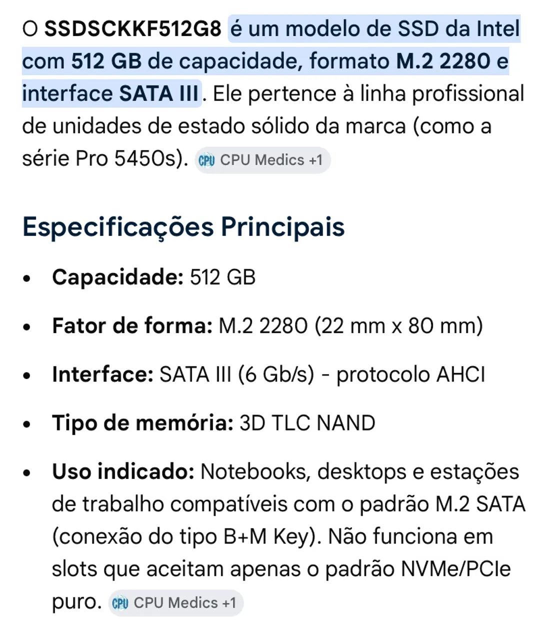 SSD 512GB INTEL M2 - Foto 3
