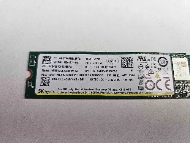 SSD NVMe 512GB PCIe 4.0 5000MB/s SK Hynix - 12 Horas de uso apenas