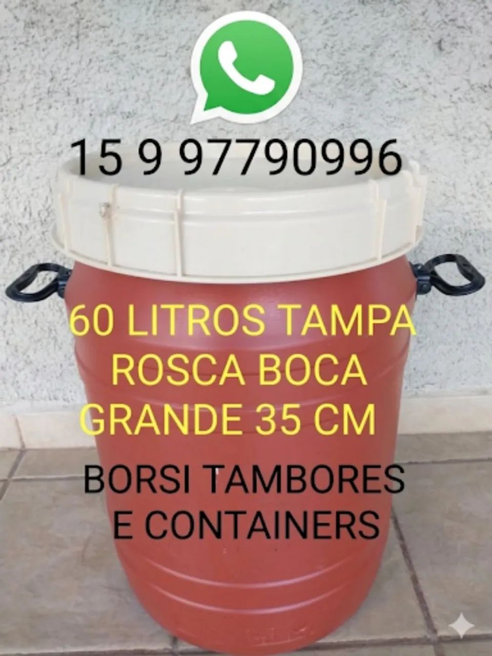 Bombona 60 Litros Tambor Plástico Container IBC Galão Caixa  - Foto 3