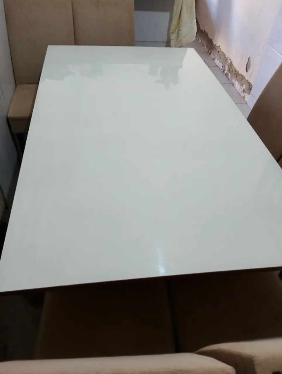 Mesa Madeira tampa de vidro - Foto 2