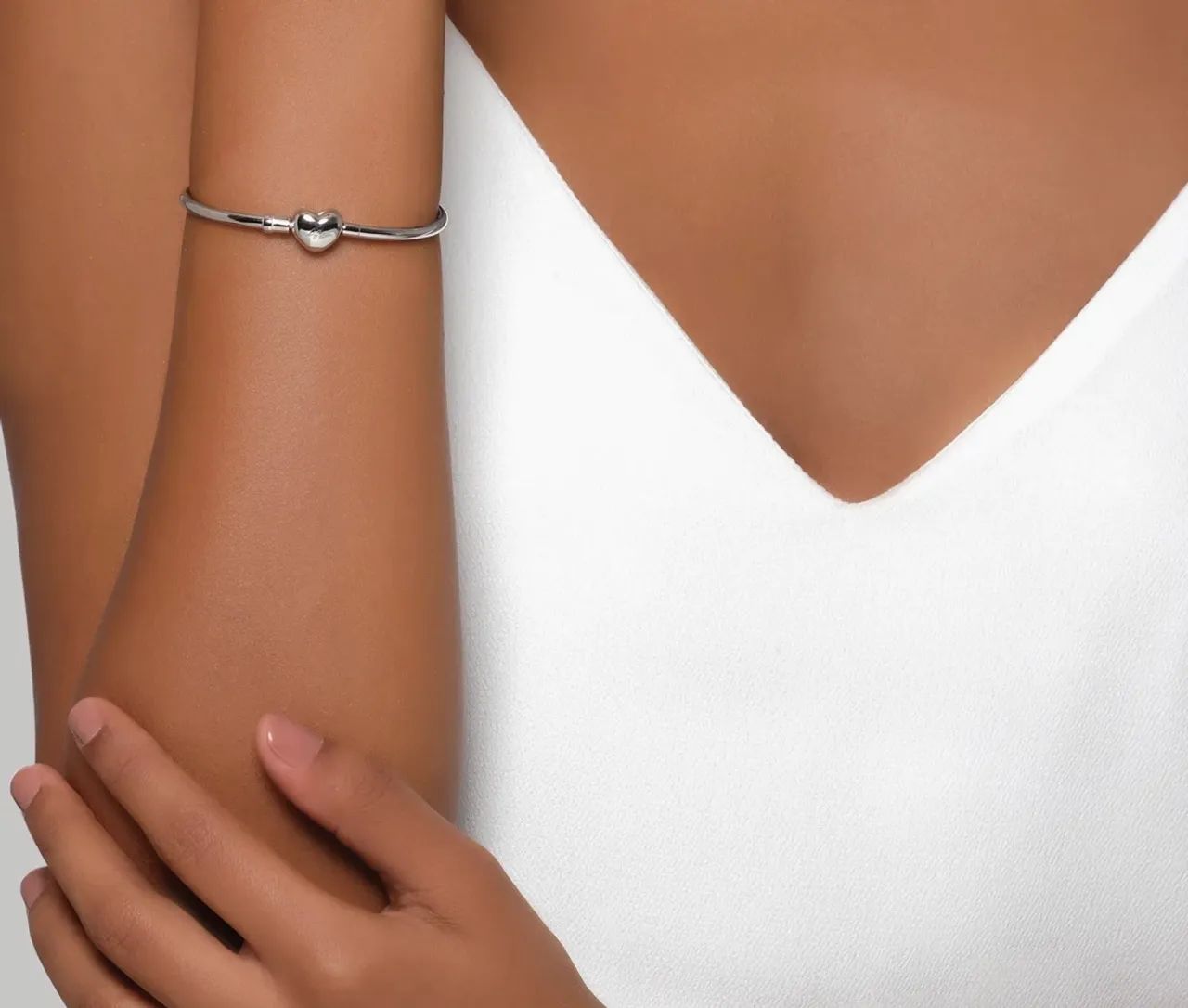 Pulseira Life Coração Em Prata 925 - Foto 5