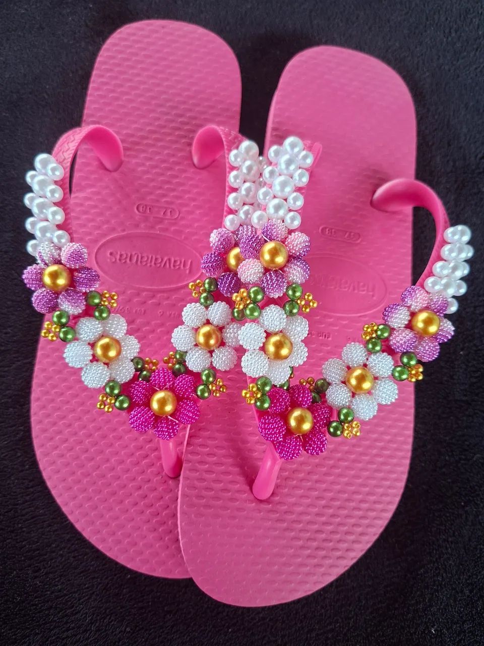 Havaianas original personalizadas com pérolas