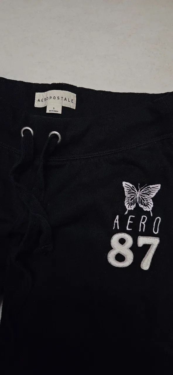 Calça preta de moletom Aeropostale - Foto 2