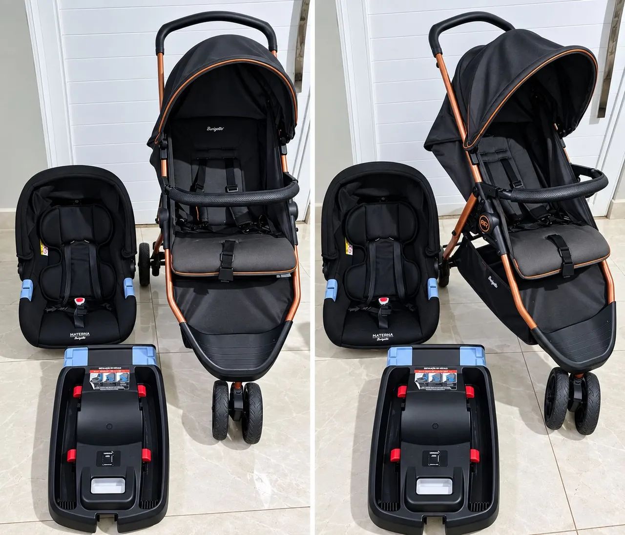 Carrinho de bebê com bebê conforto 