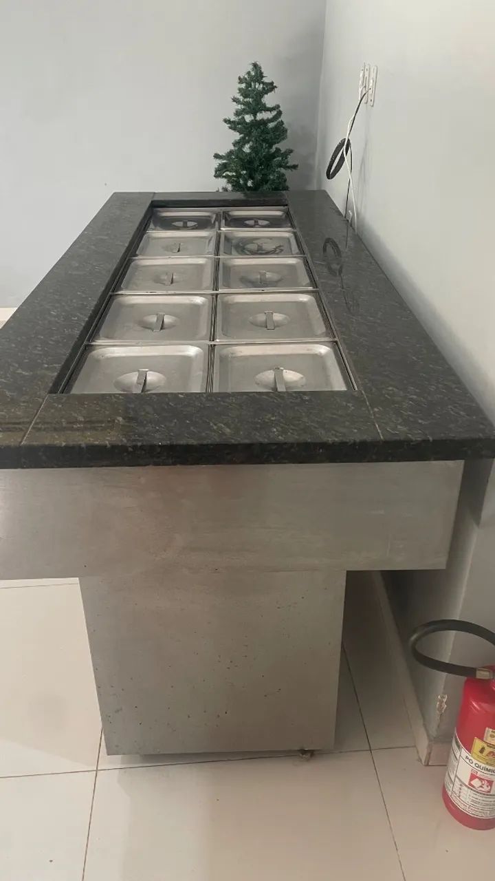 Self service de inox com mármore 10 Cubas - Foto 2