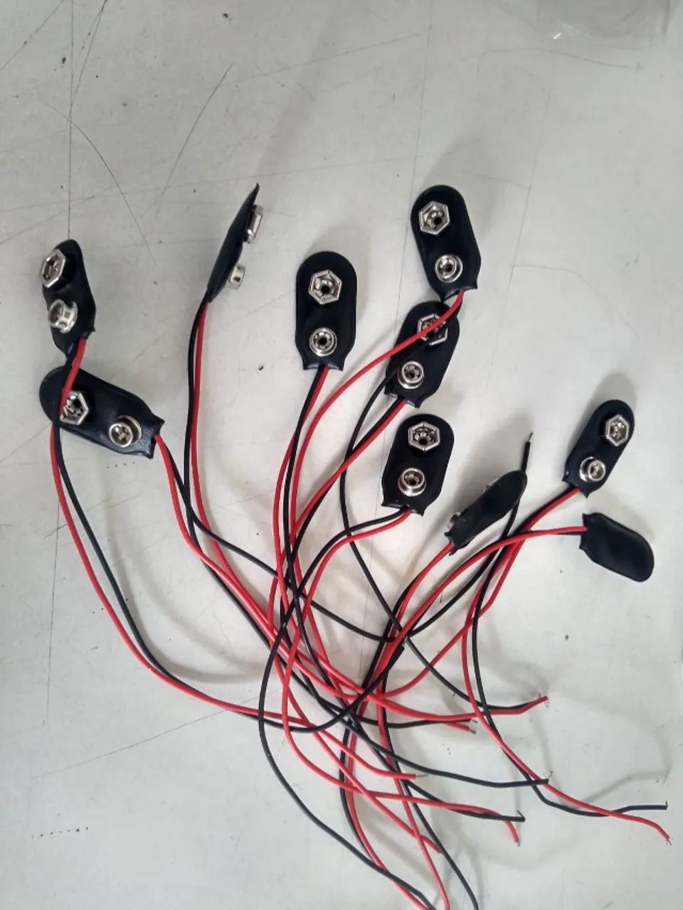 Conector Clip Para Bateria 9v Com Rabicho Preto (10 pçs)