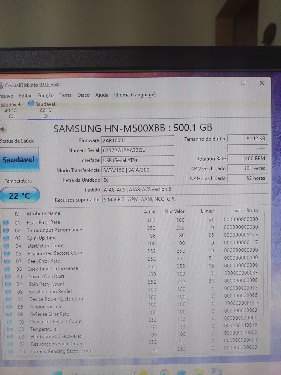 HD Externo 500GB Samsung USB 3.0 - Perfeito Estado e 100% Saudável (Com Teste) - Foto 3