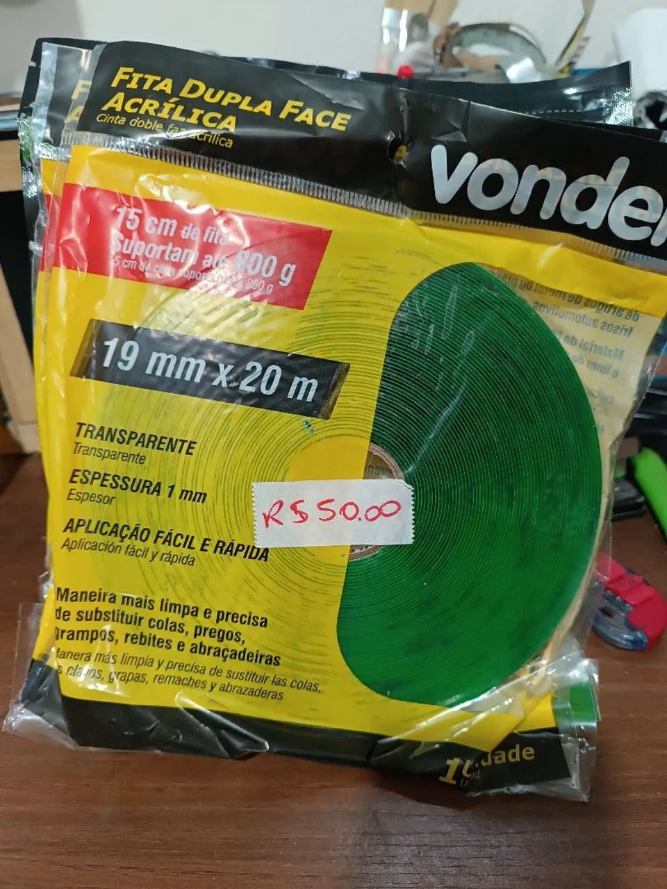 Fita dupla face 19mmx 20 m