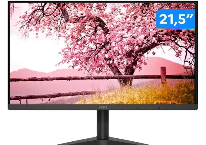 Monitor AOC 21.5 LED Full HD, HDMI e VGA, VESA, Adaptive Sync, Low Blue Light - 22B1HM5