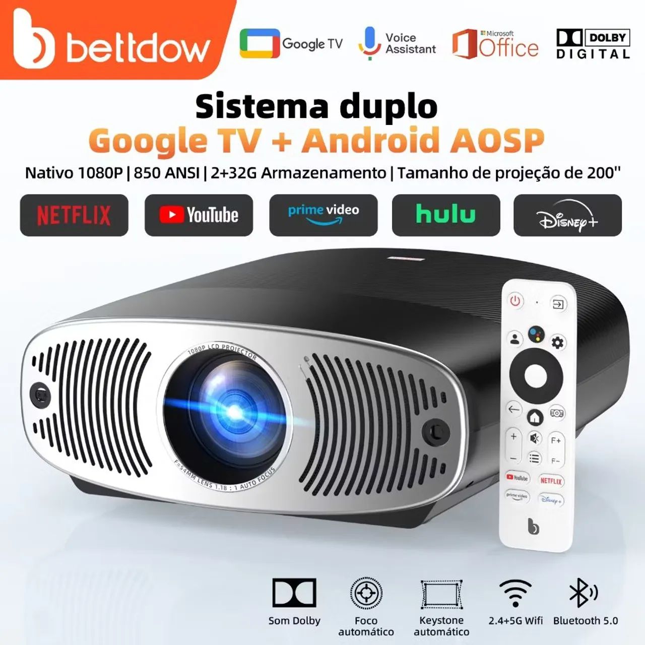 Projetor Bettdow 1090p full Hd