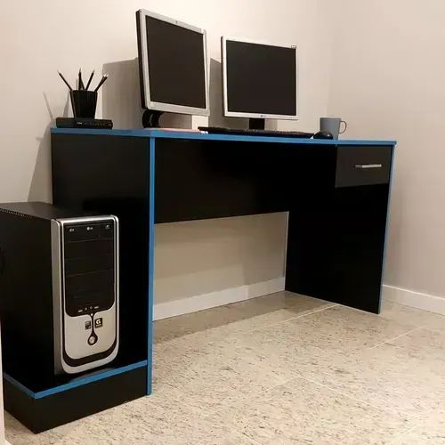 Mesa Gamer Nilo Preto/Azul (Entrega grátis) - Foto 4