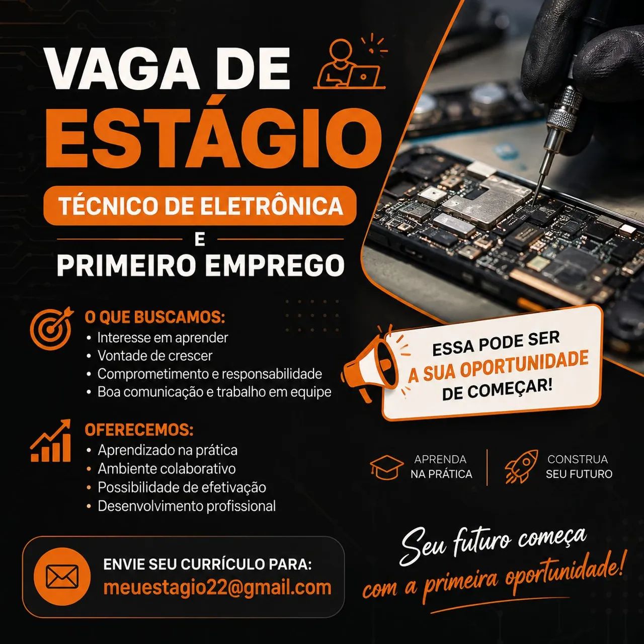 Emprego estágio tecnico eletronica