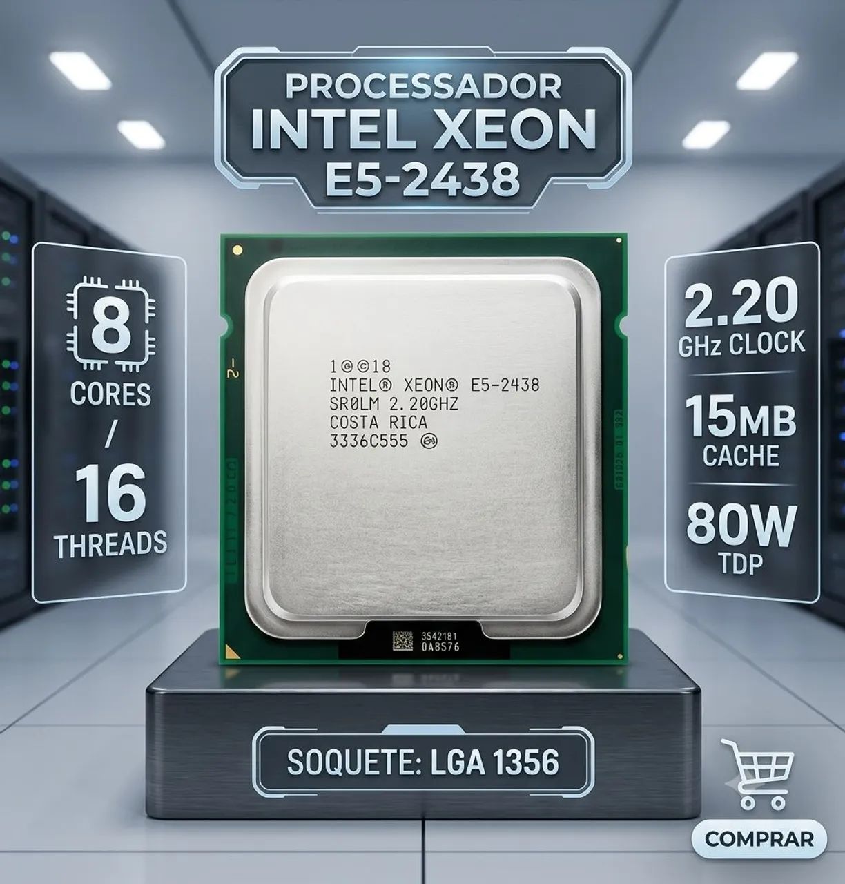 ? PROCESSADOR INTEL XEON E5-2438 (8 CORES / 16 THREADS) ?