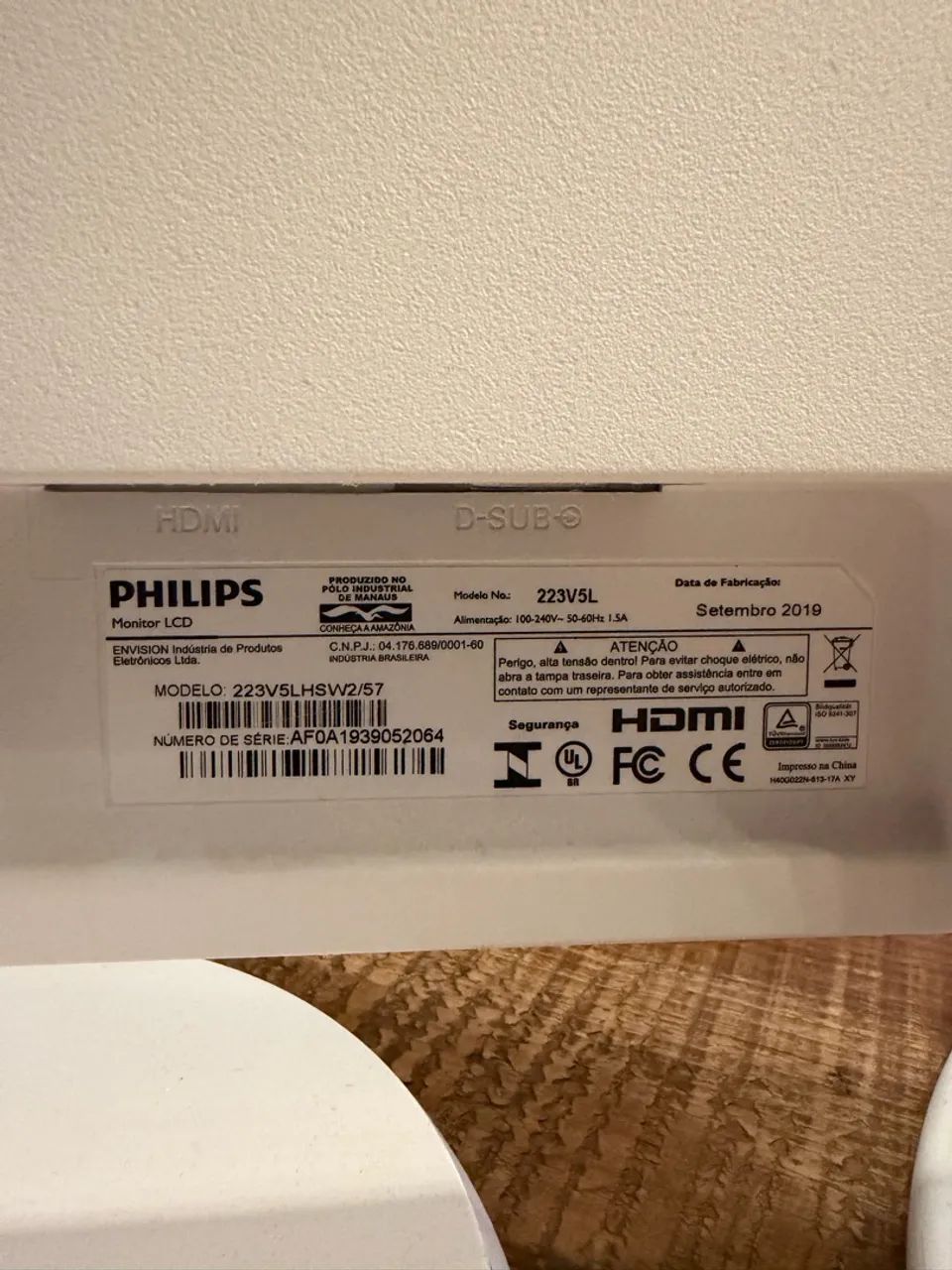 Monitor Philips branco 21,5? Full HD - Foto 2