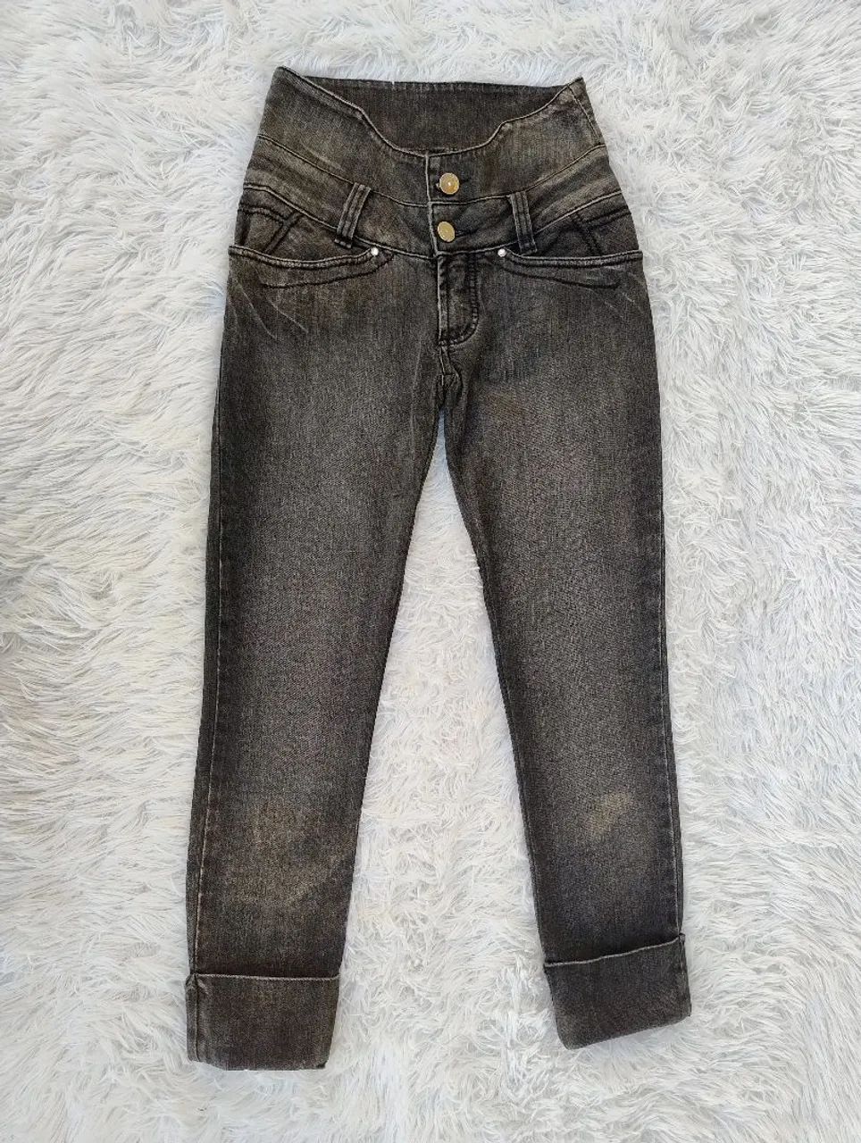 Calça Jeans Contato Cós Alto P - Foto 2