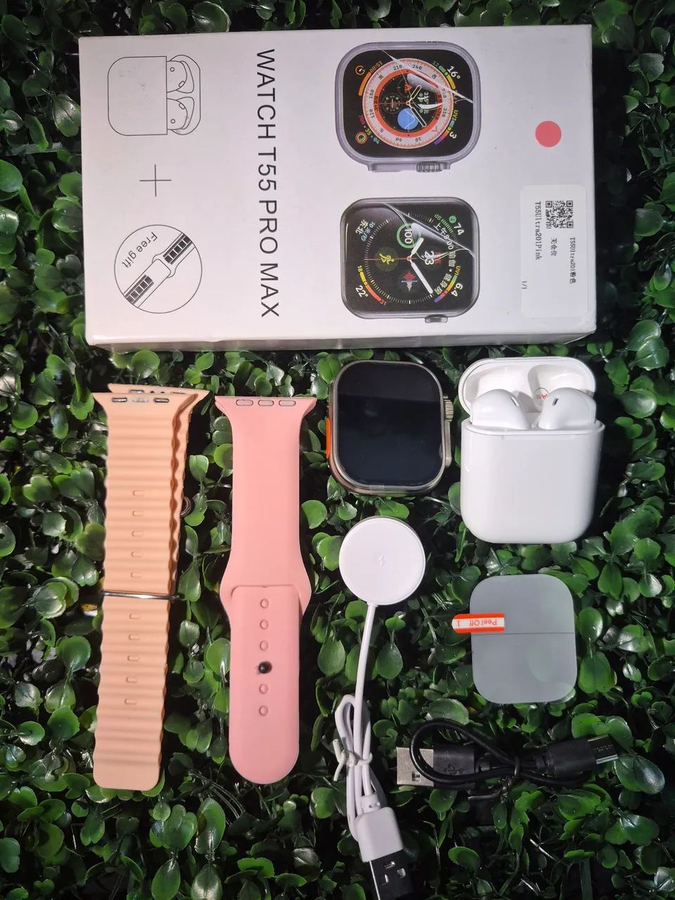 SmartWatch T55 PRO MAX Com 2 Pulseiras Fone Bluetooth e Película 
