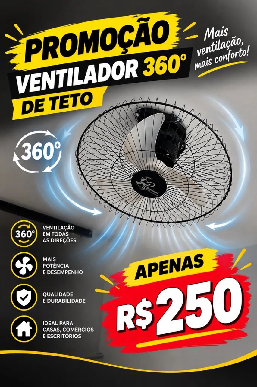 Ventilador de teto 360º