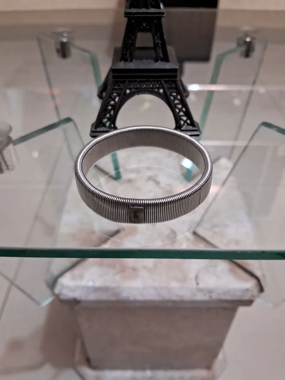 Pulseira elástica de prata 12G
