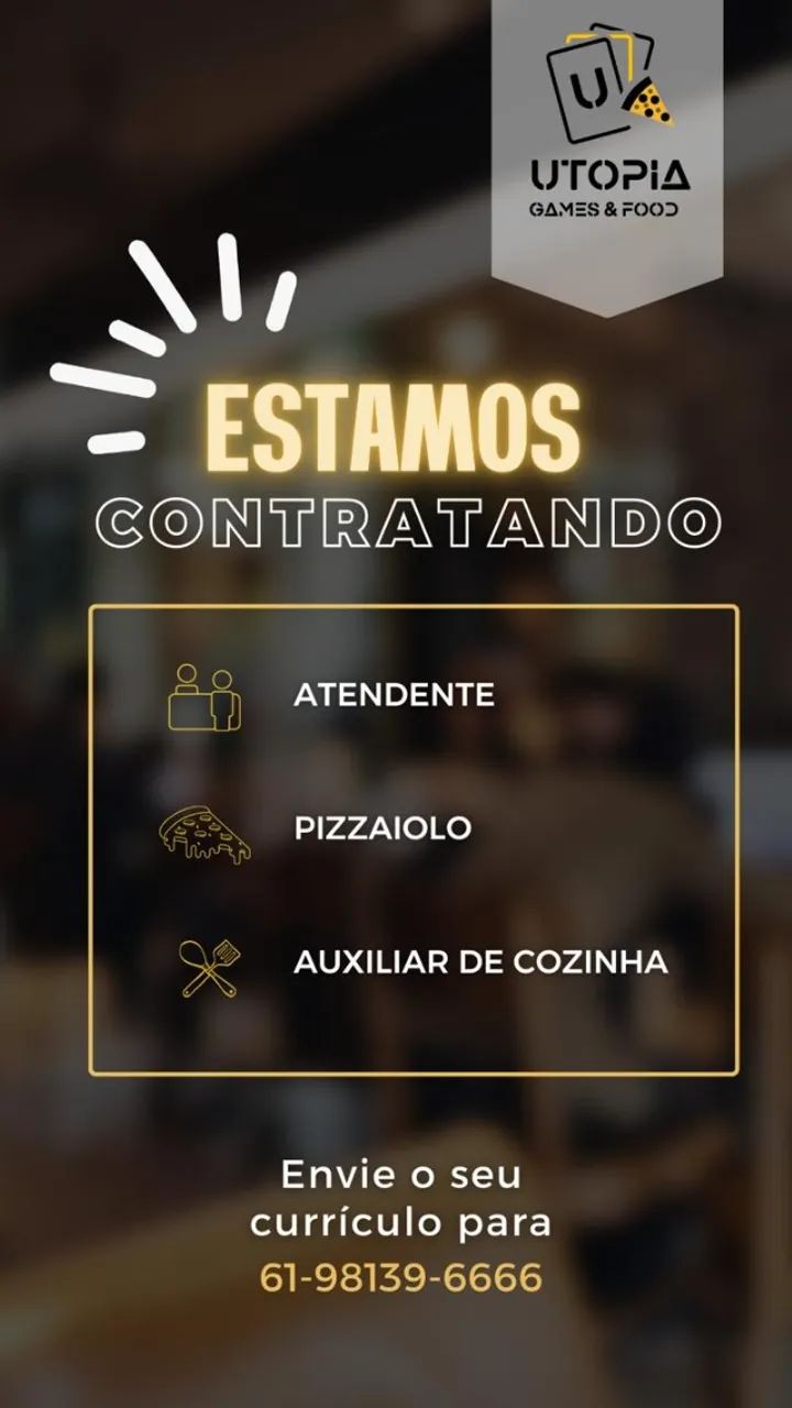 Auxiliar de cozinha, Pizzaiolo e Atendente 1