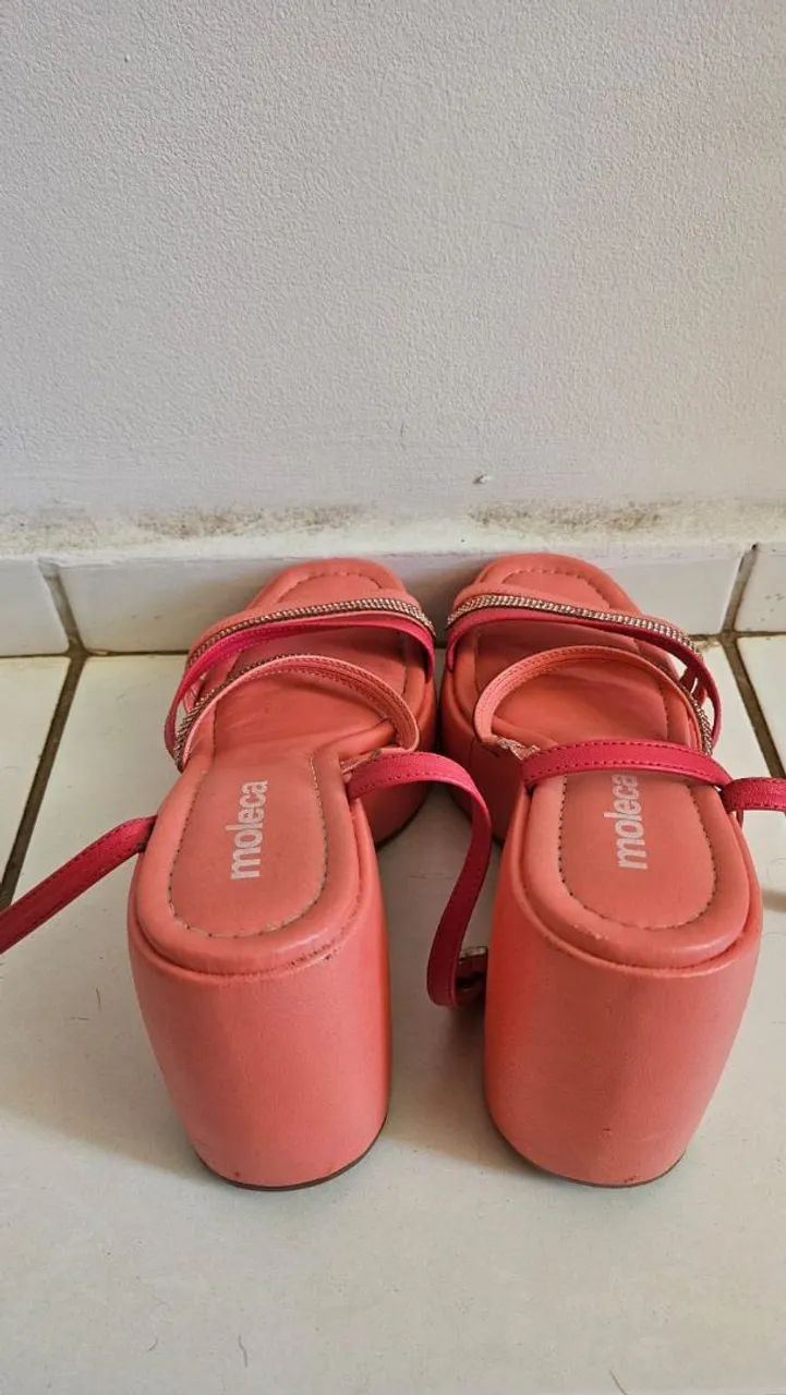 Sandália plataforma moleca rosa - Foto 2