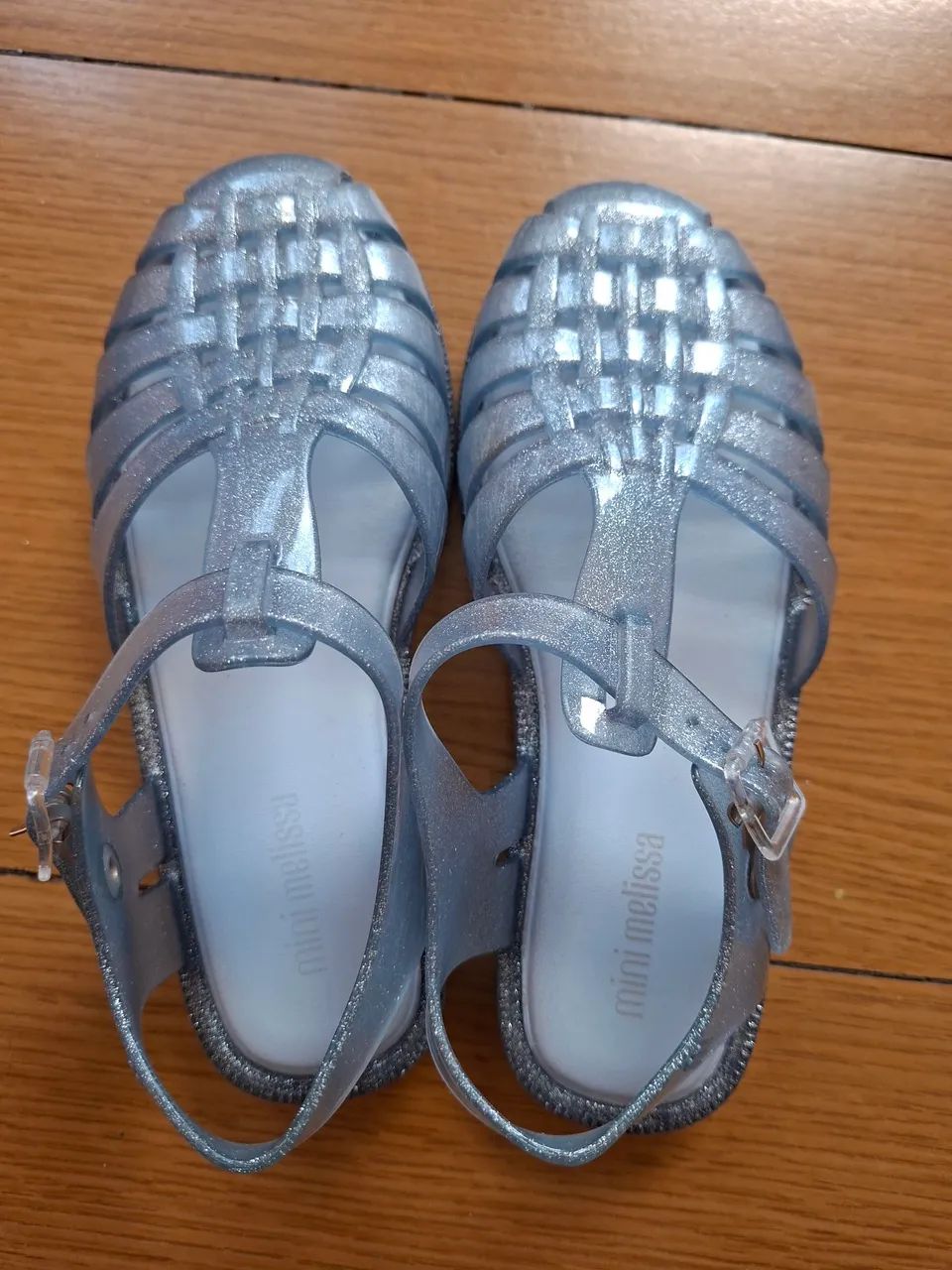 Sandália Mini Melissa Azul com gliter 