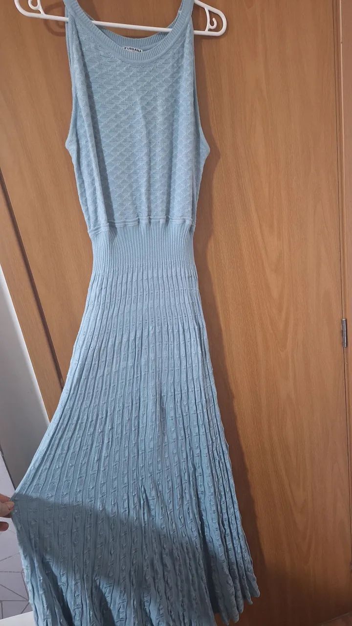 Vestido de tricô longo com forro - Foto 4