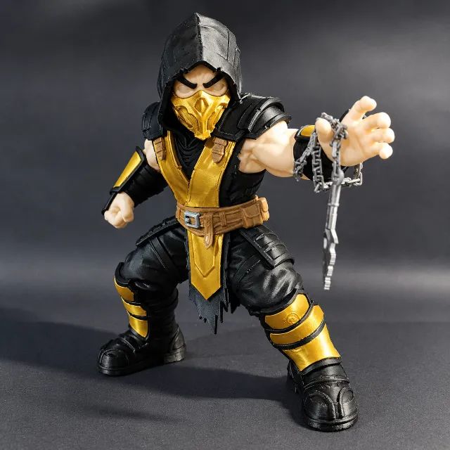 Boneco Scorpion Mortal Kombat - Action Figure Colecionável Impresso em 3D