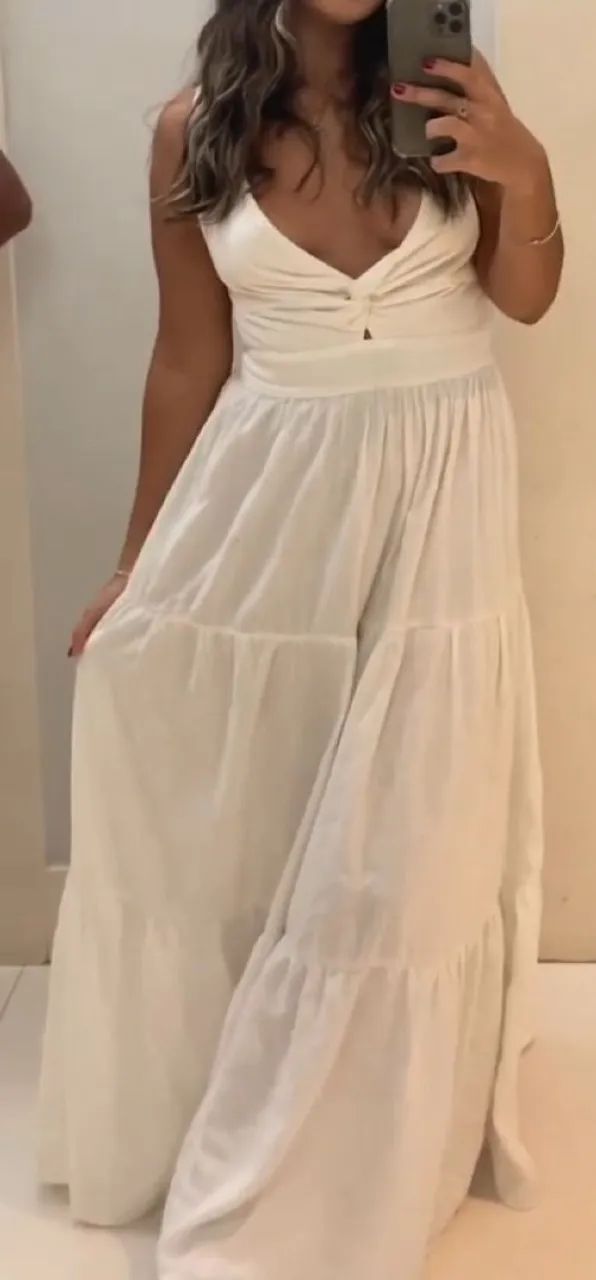 VESTIDO BRANCO LINHO LONGO  - Foto 2