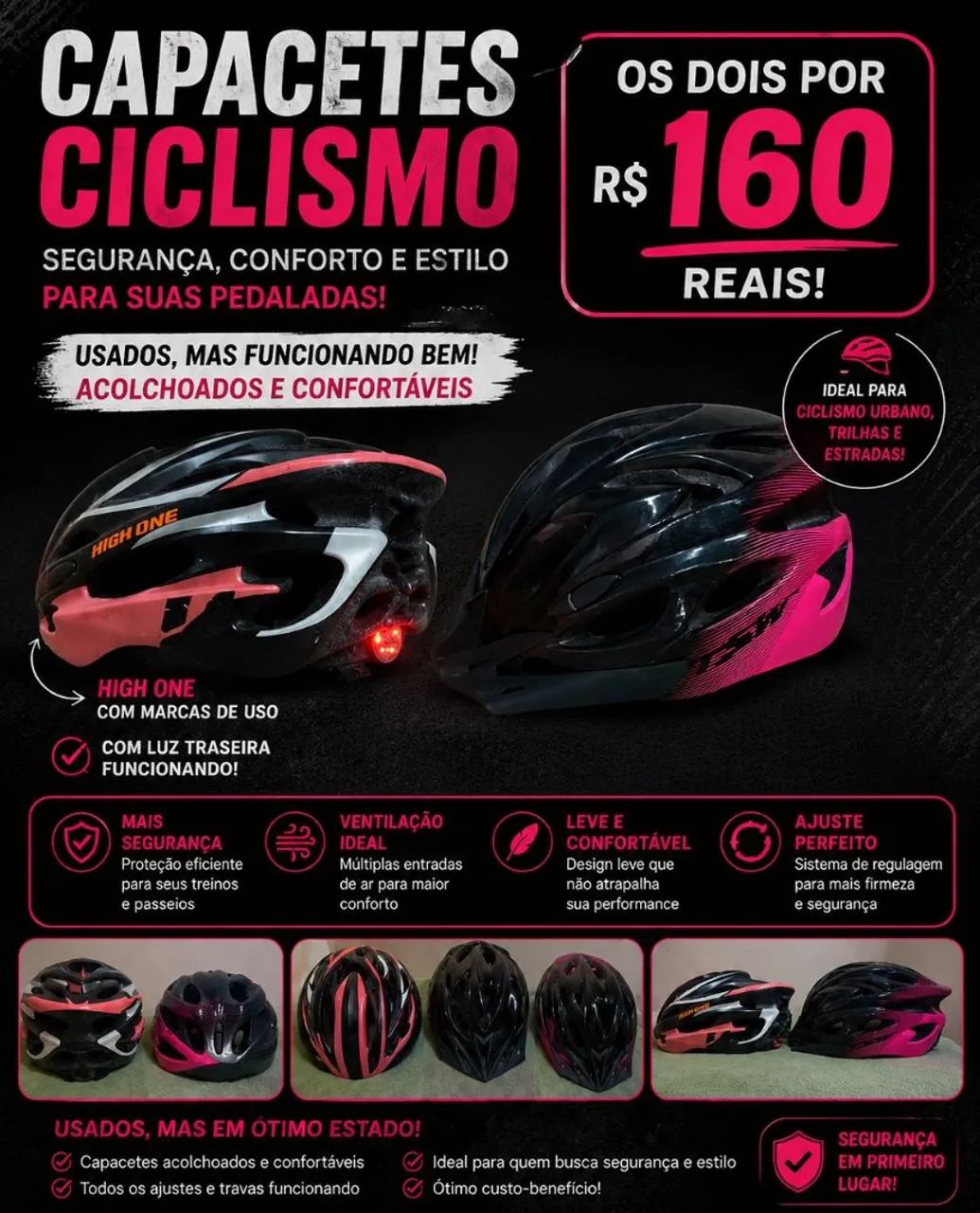 Dois Capacetes de Ciclismo 