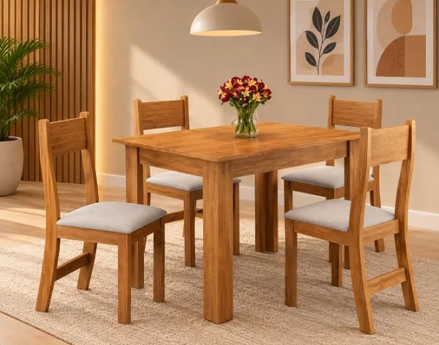 Mesa de jantar Palace com 4 cadeiras Cor BRONZE
