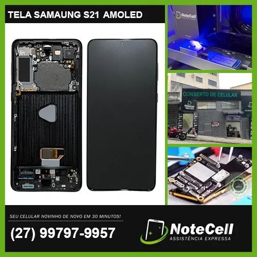 TELA / DISPLAY P/ SAMSUNG S21 SM-G991 ORIGINAL NACIONAL GENUINA SUPER AMOLED COM ARO