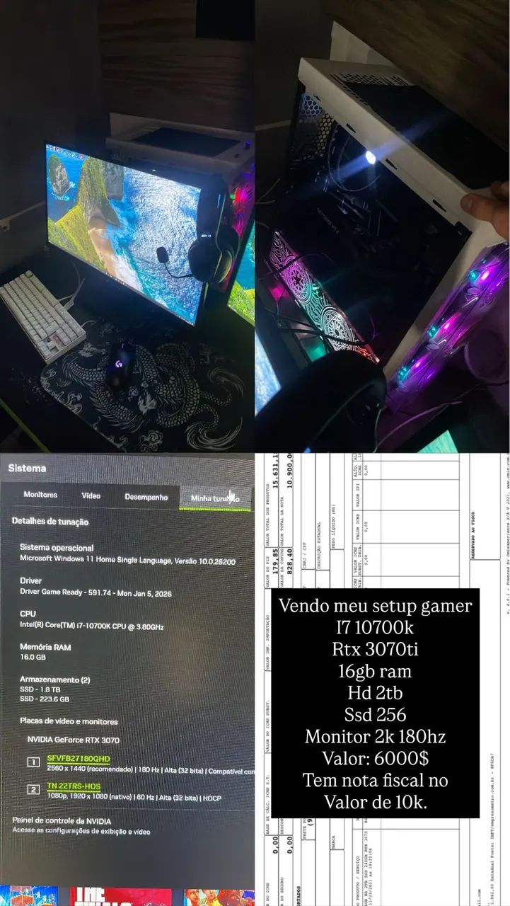 Pc high end i7 10700k rtx 3070