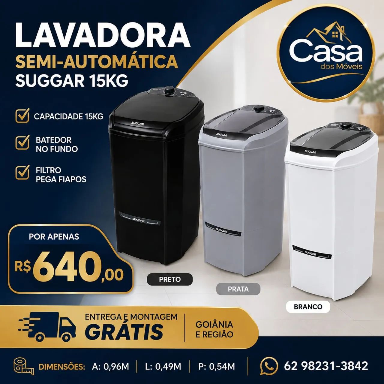 Tanquinho 15kg Suggar 
