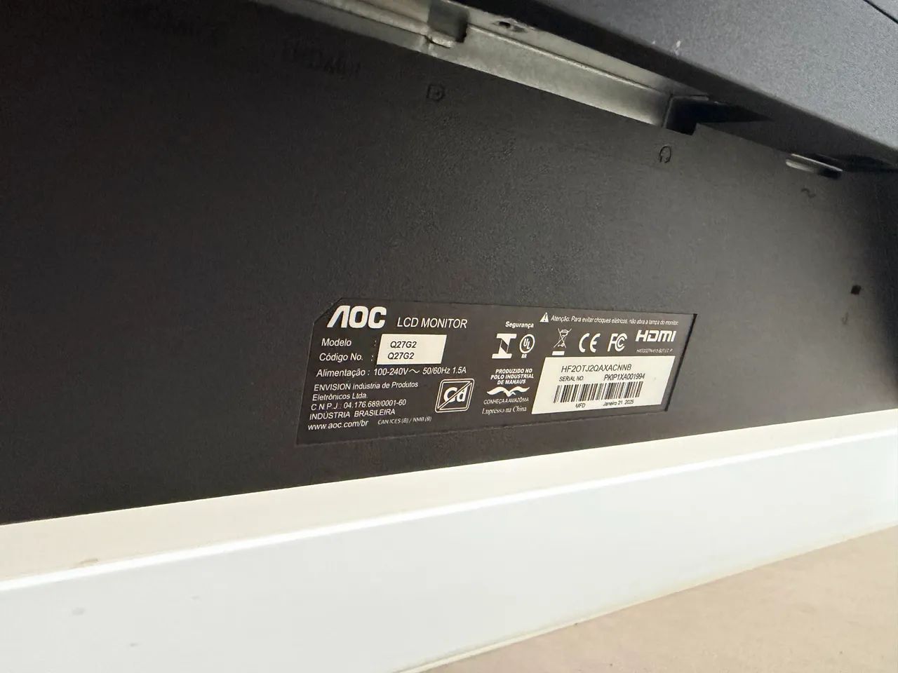 MONITOR AOC 27 POLEGADAS QHD 155hz NOVO - Foto 4