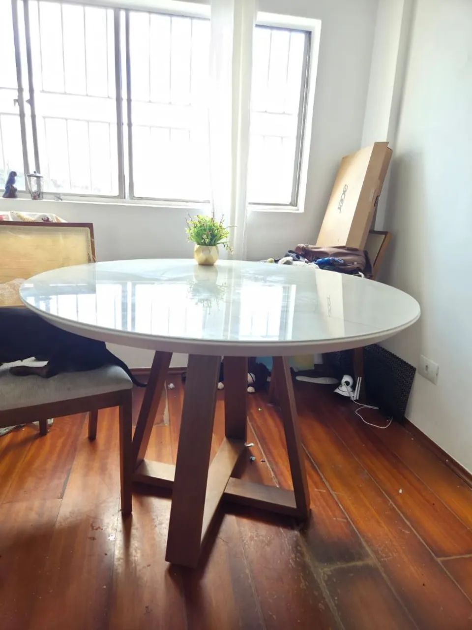 Mesa p/ Cozinha: madeira c/ Vidro  - Foto 2